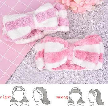

Big Rabbit Ear Coral Fleece Soft Elastic Hair Ribbon SPA Bath Shower Make Up Wash Face Cosmetic Headband Hair Band Headwear