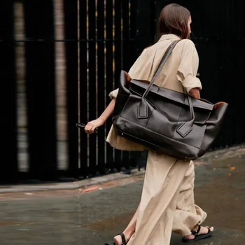 

Oversized Shoulder Crossbody Tote Bags Pu 2020 New Large Capacity Women Travel Bag Casual Simplicity A034