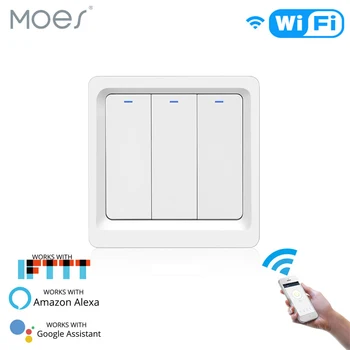 

WiFi Smart Light Switch Push Button Smart Life/Tuya APP Remote Control Works with Alexa Google Home for Voice Control