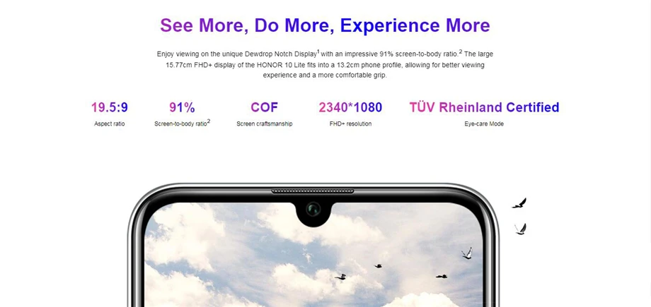 Honor 10 Lite мобильный телефон Восьмиядерный 6,21 ''3400 mAh аккумулятор смартфон 24MP фронтальная камера многоязычный отпечаток пальца NFC