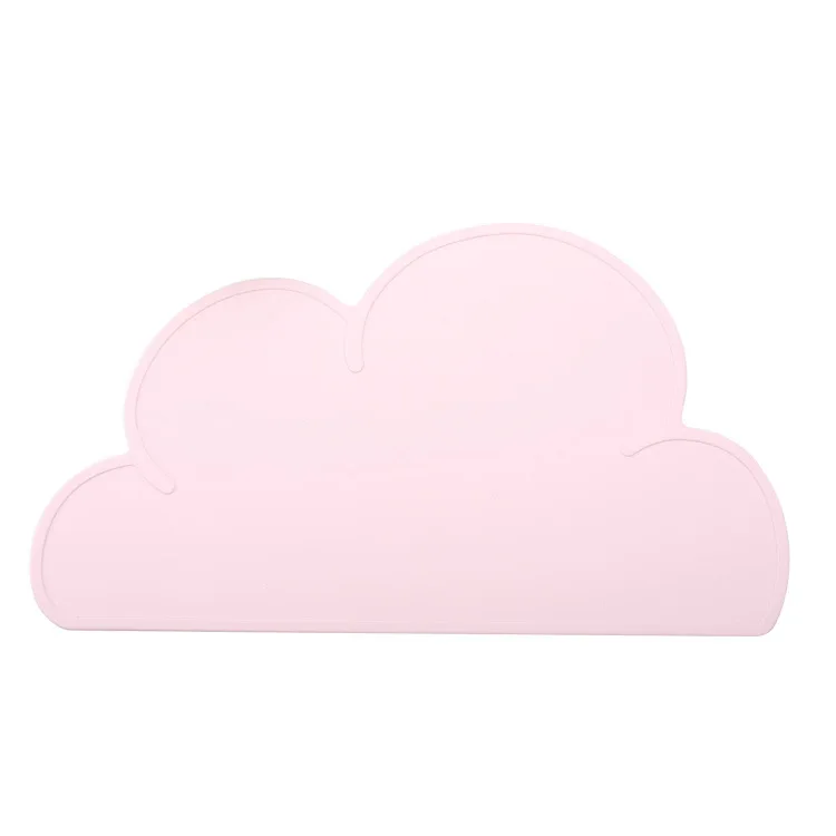 pink Милая силиконовая подставка коврик для малышей в форме облака водонепроницаемый коврик BPA бесплатно водонепроницаемый набор домашние кухонные подставки - Цвет: pink