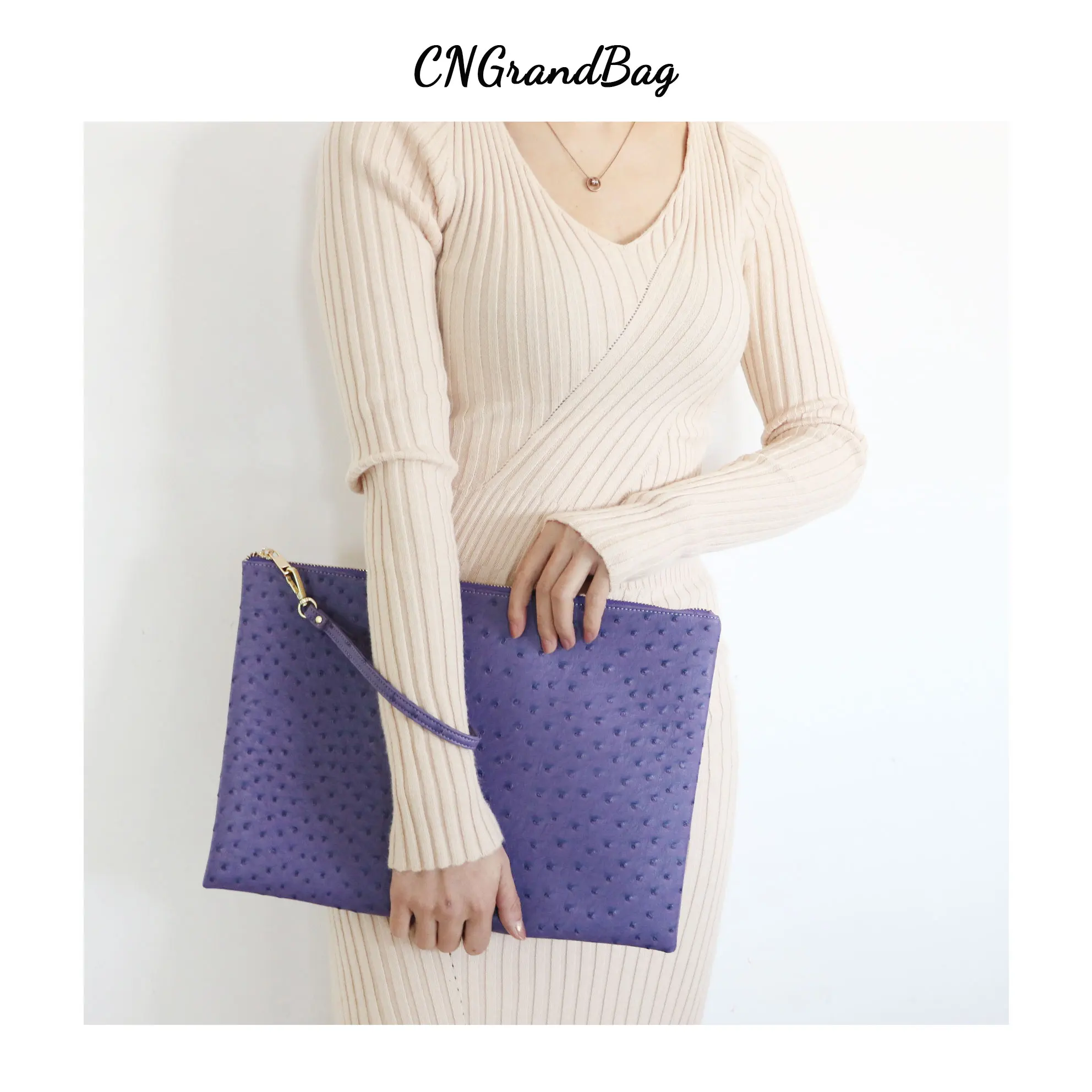 Skup Dostosowane litery strusia kopertówka ze skóry pu torebka mężczyźni kobiety Laptop torba na macbooka torba typu worek z opaską