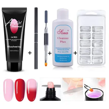 

15ml Thermal Extension Gel Nail Polish Nail Acrylic Extensions Gel Set Temperature Color Changing UV LED Quick Builder Gel