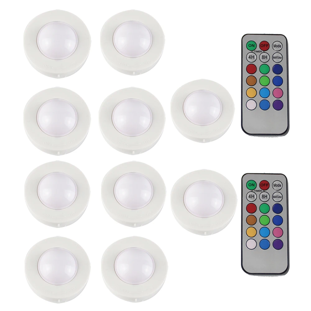 2Remote 10Lamp RGB пульт дистанционного управления маленький Ночной светильник, 13 цветов, меняющий светильник, лампа для автомобиля, палатки, спальни, коридора, атмосферная лампа, праздничный Декор - Цвет: 2Remote 10Lamp