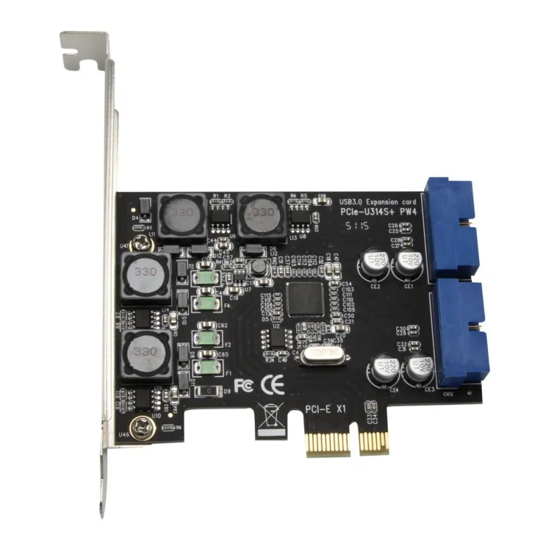 PCI Express до 4 портов USB 3,0 карта расширения двойная 19/20PIN карта памяти