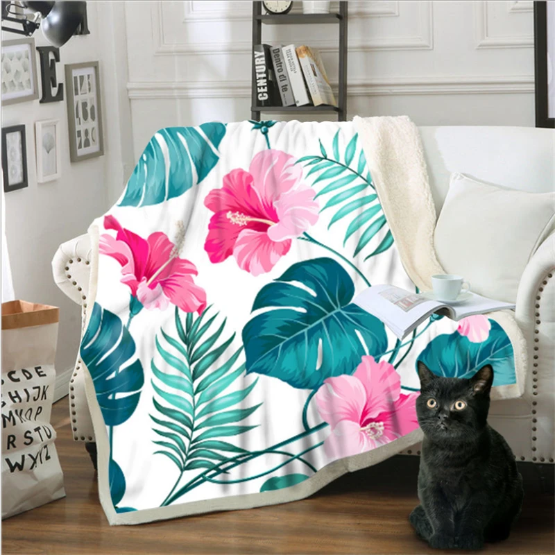 

Blankets for Beds 130cmX150cm Hooded Blanket Leaf Pattern Cotton Velvet Blanket Christmas Decorations for Home