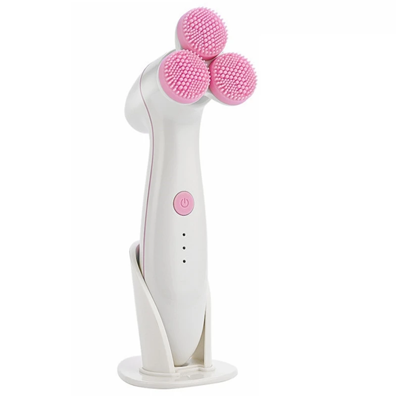 

Sonic Facial Cleaner Brush Deep Cleaning 3 Wheels 3D Cleansing Brush Electric Face Massager Scrubber Skin Care Beauty Device