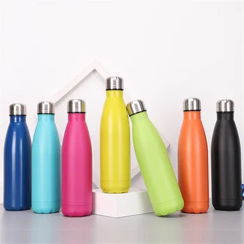 

Colorful Stainless Steel Water Bottle Thermos Flask Gym Protein Shaker Insulated Cold Cup Bike Drink Bottle For Water Travel Mug