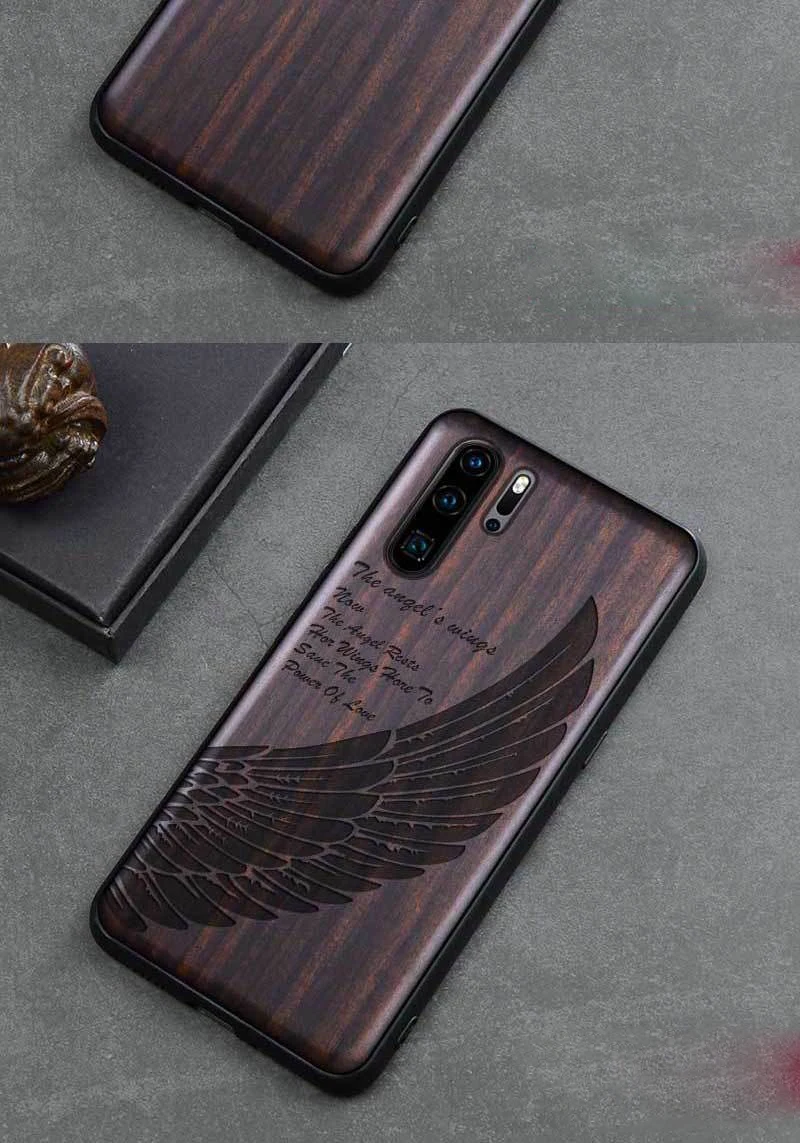 Чехол из сандалового дерева для Huawie P30 Pro mate 30 Pro 20 Honor 20 20s Nova 5T чехол 3D рельефный узор Деревянный Твердый чехол Funda