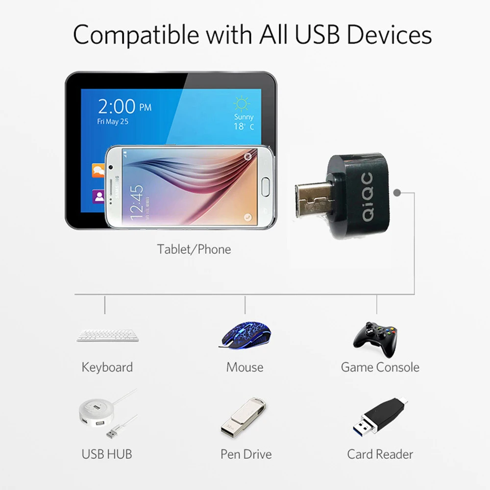 3 шт. Новый Стиль Мини OTG USB Кабель адаптер Универсальное зарядное устройство Smart