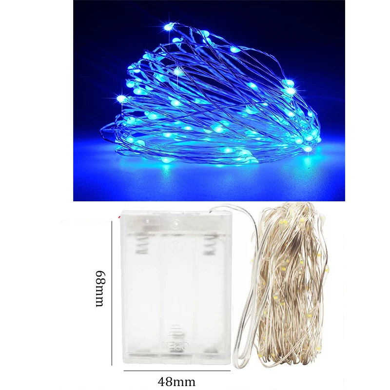Рождественские украшения для дома 1 м 2 м сказочные мини гирлянды светодиодный светильники в форме винных бутылок медная проволока новогодний декор - Цвет: AA battery Blue