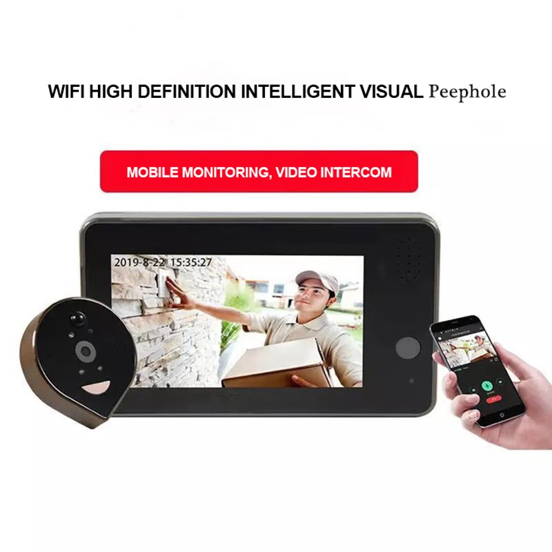 

New Wireless Wifi Security Doorbell Intercom DoorBell Phone Remote Peephole Infrared Night Security Camera HD Viewer Doorbell
