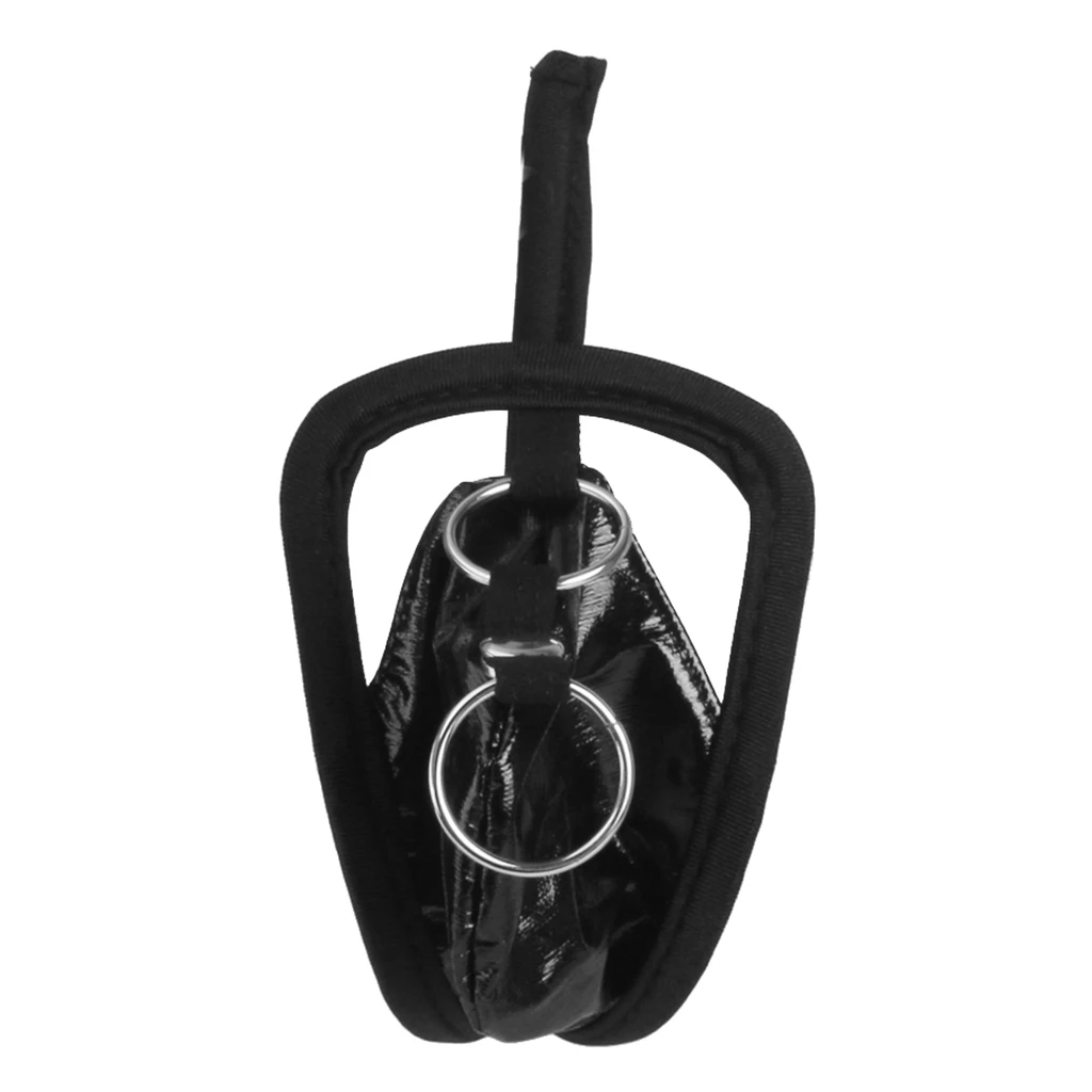  Men Male Wet Look Pouch Ring C-string Underwear Invisible Panties Thong Men's Sexy Panty Leather Briefs Exotic Costume