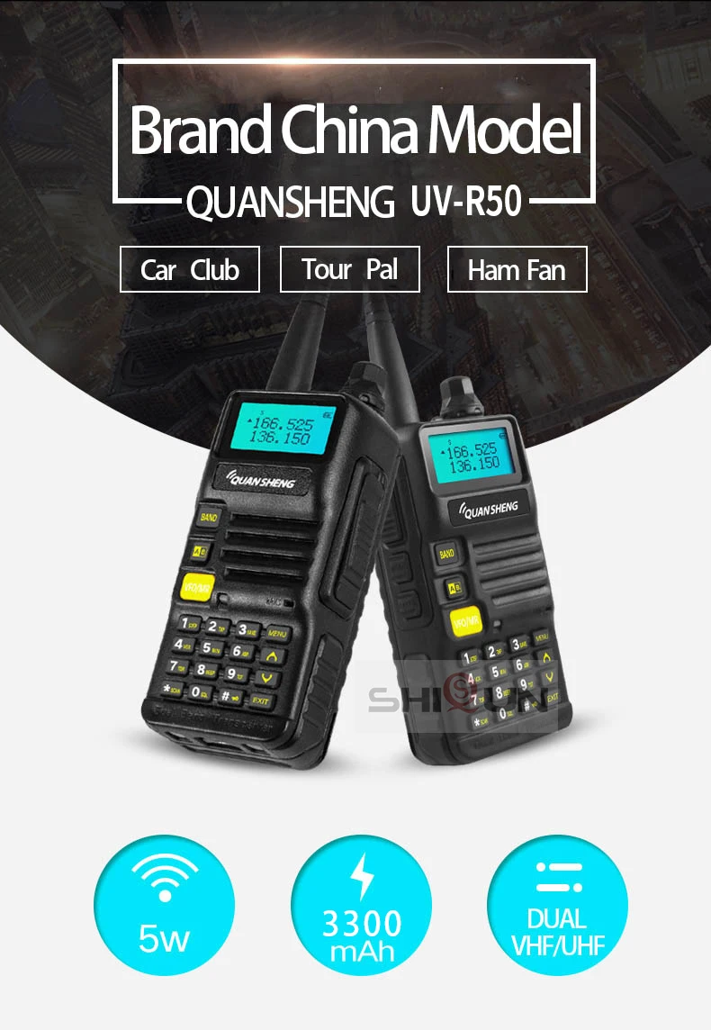 Upgrade 5W Quansheng UV-R50-2 Mobile Walkie Talkie Vhf Uhf Dual Band Radio camouflage UV-R50-1 UV-R50 Series Uv-5r tg-uv2 UVR50 best walkie talkie