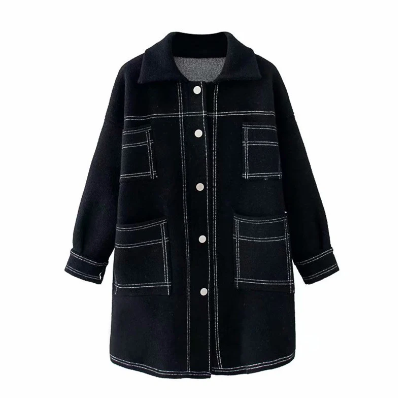 Best Price Stylish Single breasted plaid sweater cardigan Long sleeve knitwear outerwear coat 2020 spring autumn casual cardigan coat