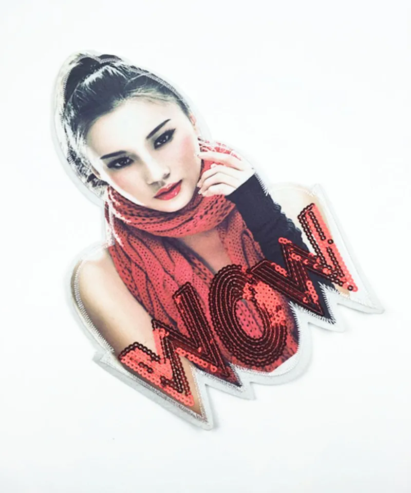 Fashion girl sequins, beads, embroidery, large patches, bags, DIY decoration, embroidery and stickers