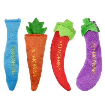 

Pet Vegetable Cat Toy Cute Pepper Carrot Eggplant Fish Funny Interactive Plush Catnip Toy Cat Chew Toys for Kitten Pet Supplies