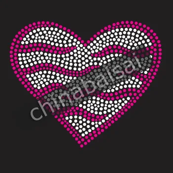

This is a Pink and white heart Rhinestone Transfer Motif Designs