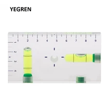 Transparent Square Level Ruler Horizontal Measure Meter Magnetic Bottom Side 3 Level Bubble MINI Spirit Level with Scale qase 10 10 29 mm square spirit level bubble with magnetic stripe transparent or green 1 piece