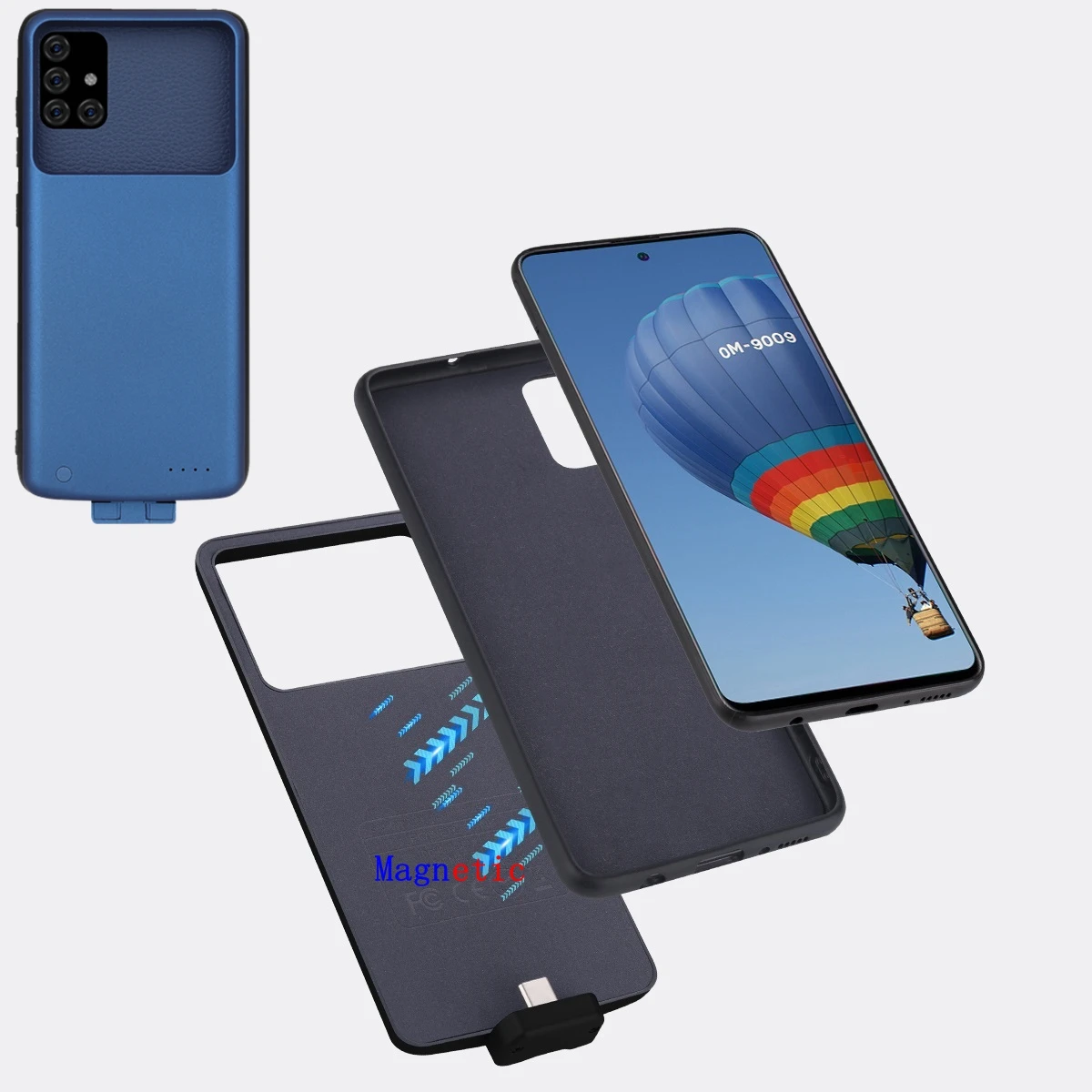 

Battery Charge Magnetic Combination Case for Samsung Galaxy A51 A71 Charging Case Bank Power Black Blue Easy To Carry