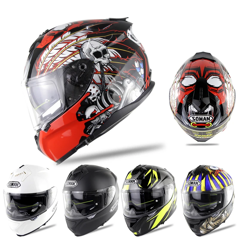 

Full Face Modular Motorcycle Helmet with Graphic and Flip-Down Sun-Shield