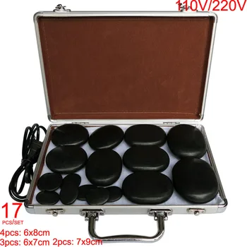 

Hot spa rock natural basalt stone hot stone massage set massage lava with heater box for salon SPA 17pcs /set CE and ROHS