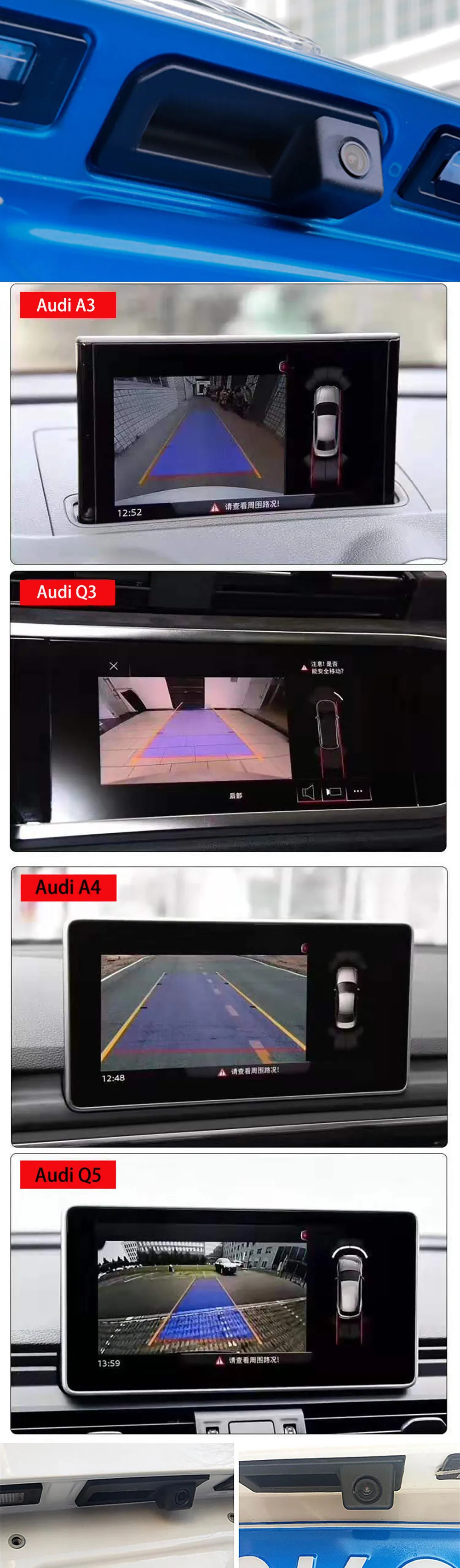RCD330 MQB PQ MIB Für Audi A3 S3 A4L A5 Q2 Q3 Q5 Q7/VW Tiguan Touran Passat Auto Stamm griff Rückansicht Dynamische Flugbahn Kamera – Detail 18