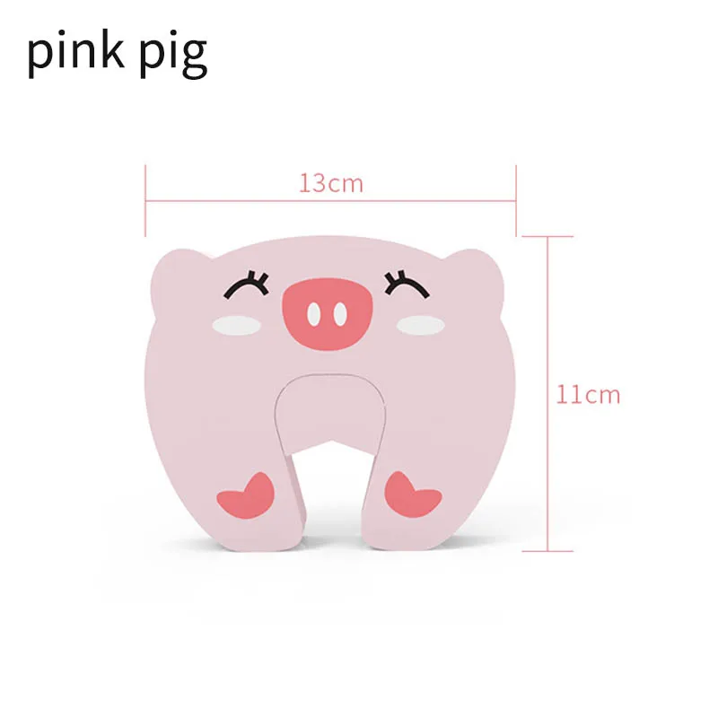 pink pig 3 шт./компл. двери заблокированы Портативный стильная футболка с изображением персонажей видеоигр Животные детские безопасные дверные зажим детская защита на пальцы ограничители открывания дверей фиксаторы уход за кожей лица - Цвет: pink pig