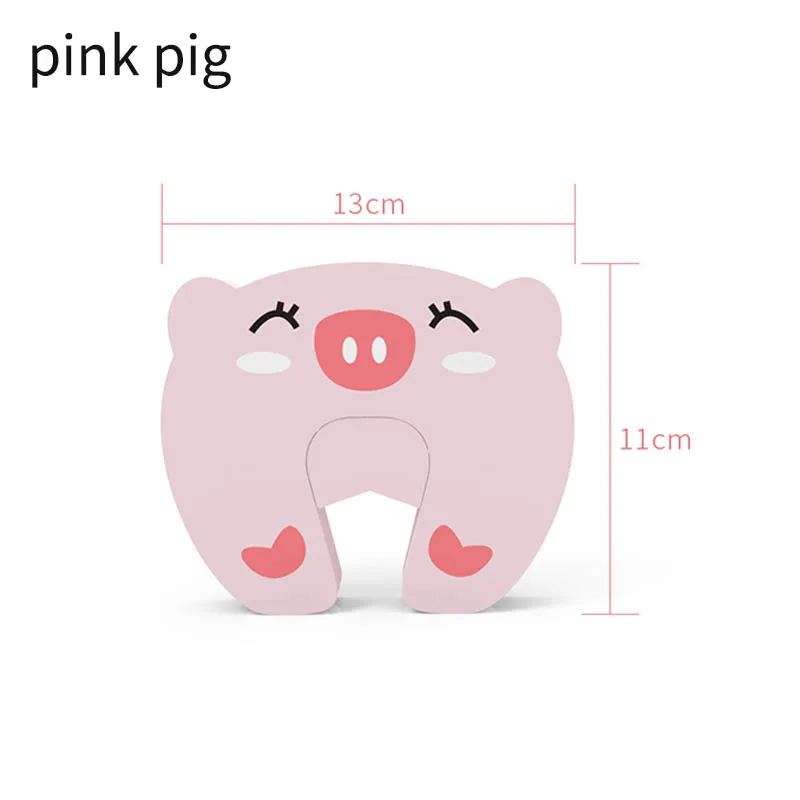 3 шт./компл. двери заблокированы Портативный стильная футболка с изображением персонажей видеоигр Животные детские безопасные дверные зажим детская защита на пальцы ограничители открывания дверей фиксаторы уход за кожей лица - Цвет: pink pig