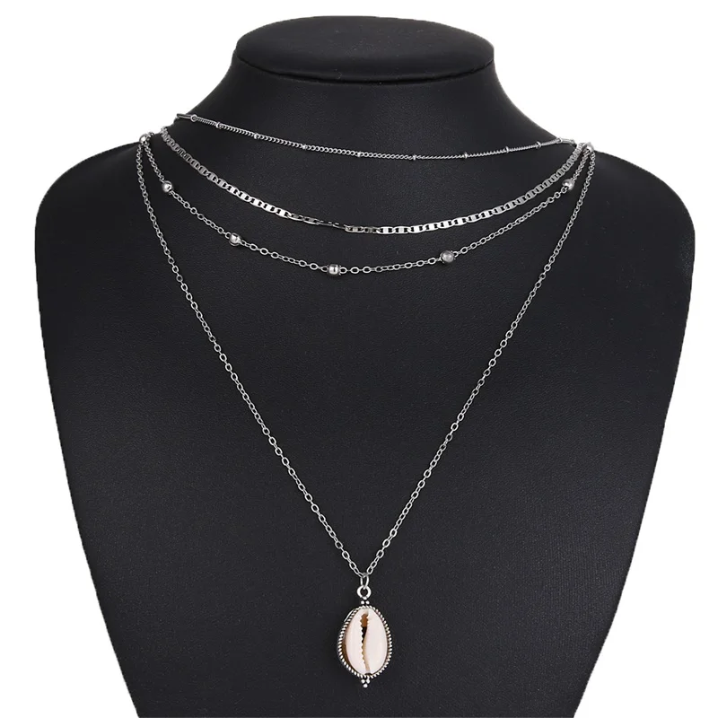 KISSWIFE Новая мода многослойное серебряное ожерелье с подвеской s для женщин очаровательное классическое длинное ожерелье ювелирные изделия в стиле "Бохо"