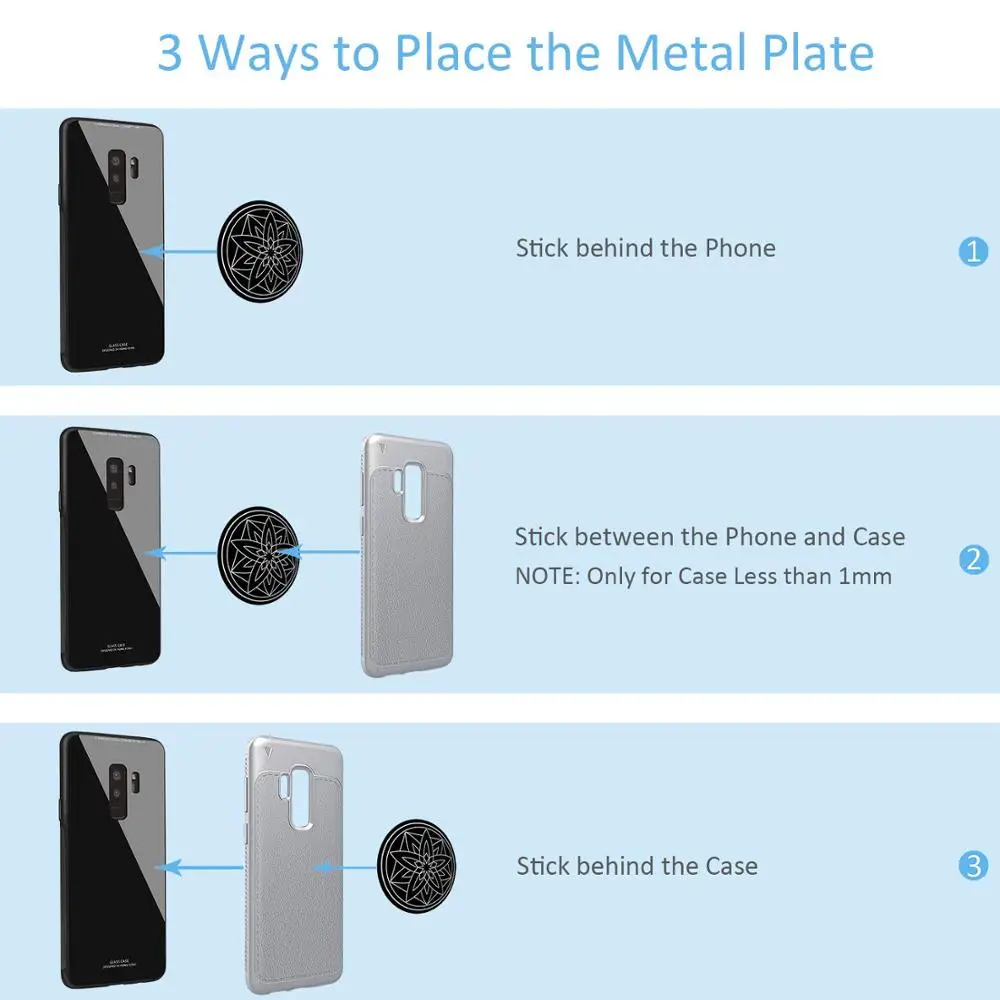 Tongdaytech Metal Plate Magnetic Car Phone Holder Sticker Stand Magnet Iron Sheets For Car Mount Support Smartphone Voiture