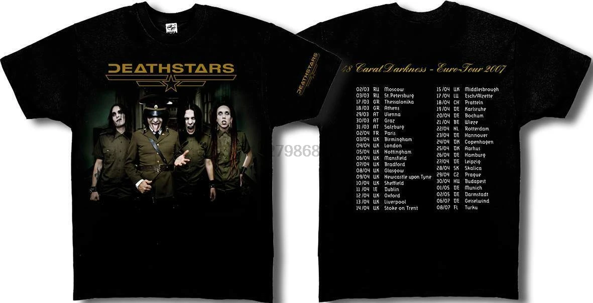 Редкая новая Официальная Лицензированная футболка DEATHSTARS Euro Tour 2007 с подставкой