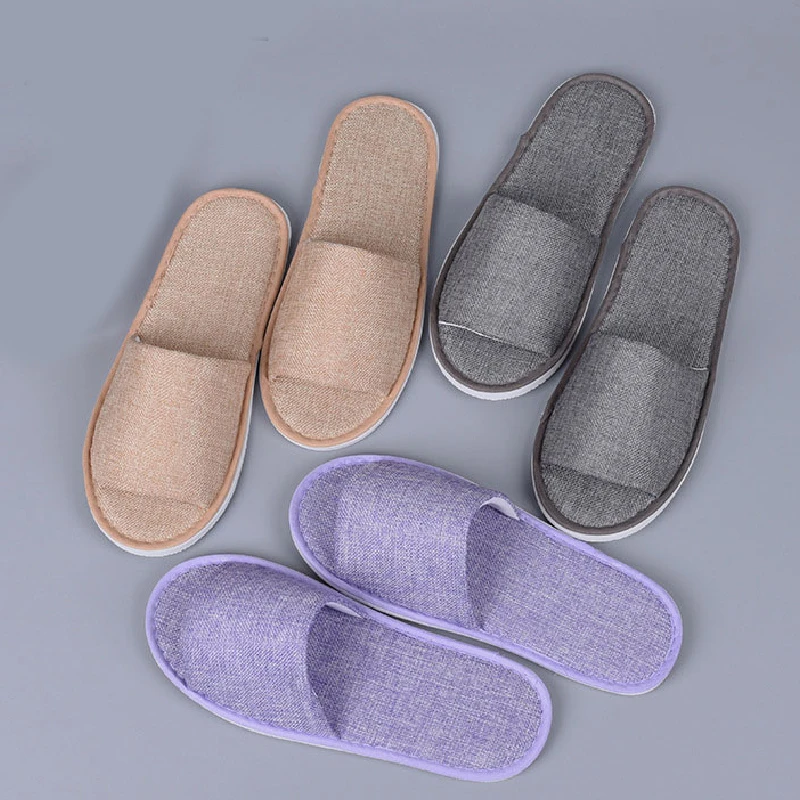 Zapatillas de estar por casa desechables para pantuflas de lona de Color sólido, viaje, Spa, cómodas, Unisex|Zapatillas| - AliExpress