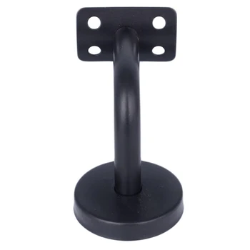 

5pcs/Set Curved Handrail Brackets Stainless Steele Stair Wall Mount Black Handle