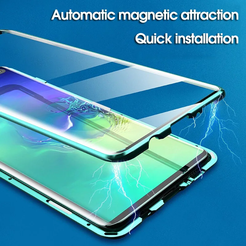 Double-sided Magnetic Full Protect Case For Samsung Galaxy S8 S9 S9Plus S10 S20 S20Plus Note9 Note10 Tempered Glass Back Cover Double-sided Magnetic Full Protect Case For Samsung Galaxy S8 S9 S9Plus S10 S20 S20Plus Note9 Note10 Tempered Glass Back Cover