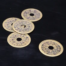 2Pcs Chinese Retro Antique Archaistic Copper Lucky Coins Collection