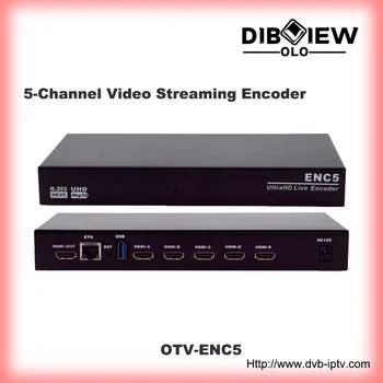 UHD Live Broadcast Video Streaming 5-Channel HD MI 4K 30FPS IPTV Encoder Decoder Codec H.265 HEVC H.264 NDI HX SRT HLS RTMPS