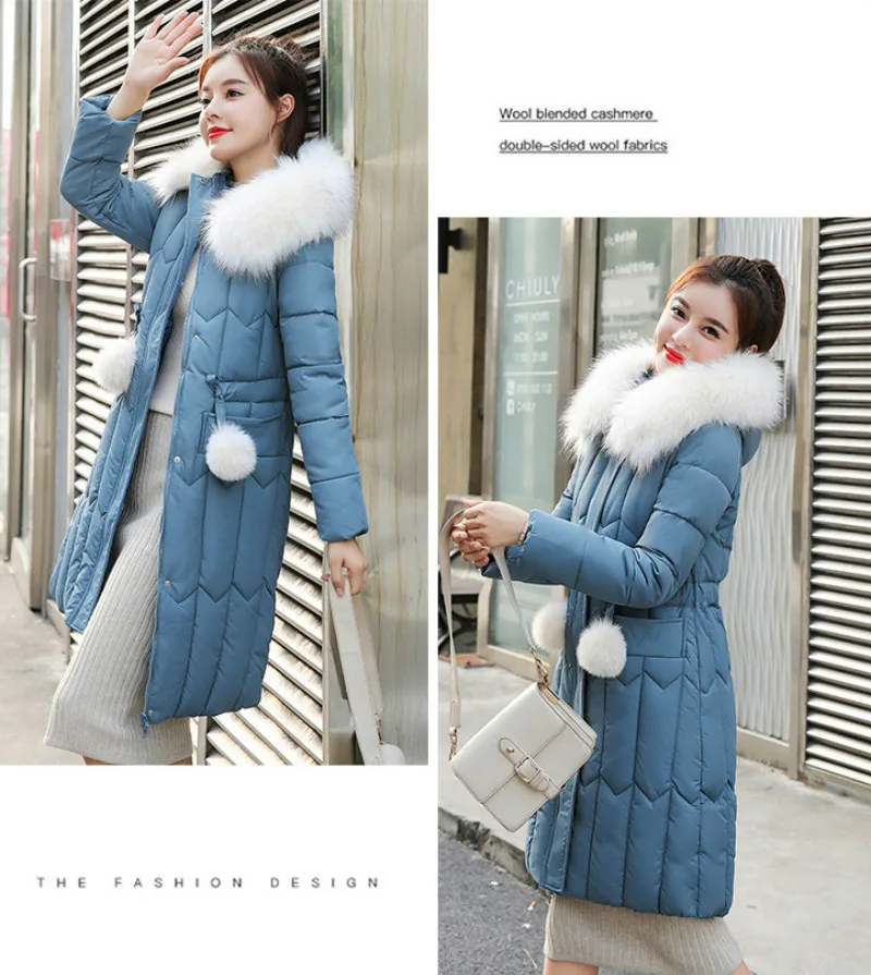 Plus size winter coat women padded cotton hooded women long jacket outwear slim white warm vintage female parka new 2019 DR1195 (16)