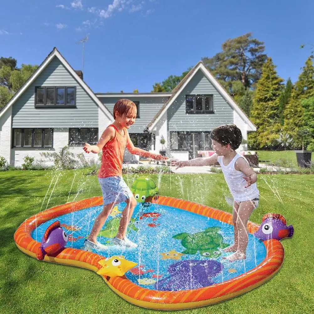 Sprinkler pool Children's sprinkler splash board wading pool, suitable for more than 3-year-old  children sprinkler water toys