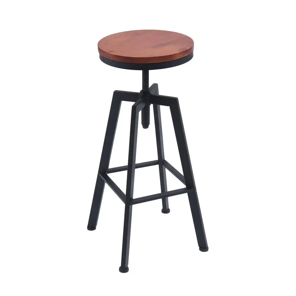 

Industrial Bar Stool Vintage Pub Cafe Chair Rotating Round Stool Universal Metal Chair Adjustable Height Swivel Barstool