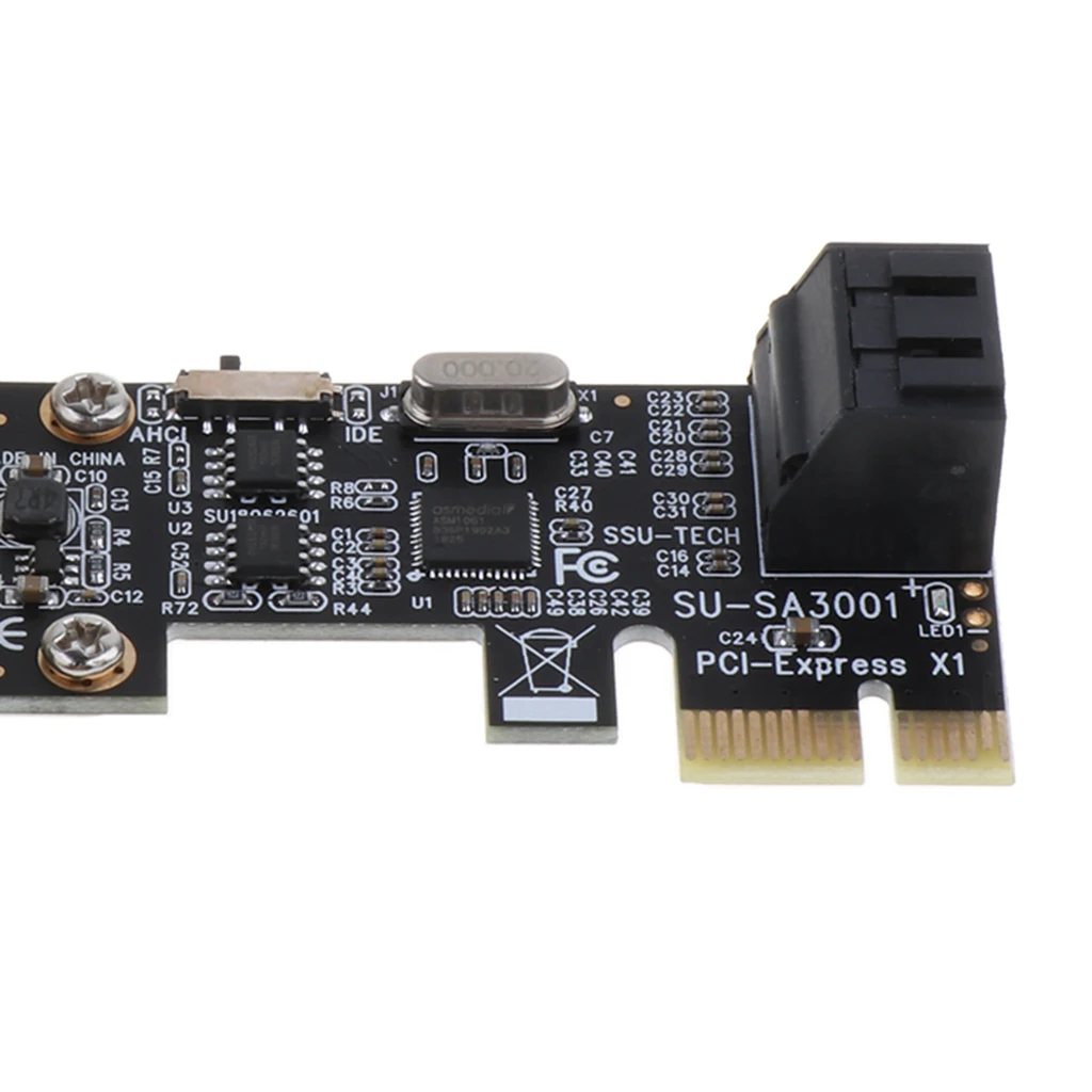 PCI-E PCI Express 1x to Sata 3.0 III 2-Port ASM1061 Card Converter Adapter