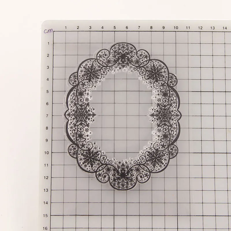 Счастливого Рождества Снежинка овальный прозрачный силиконовый штамп печать DIY Скрапбукинг альбом декоративные прозрачные штамп листы