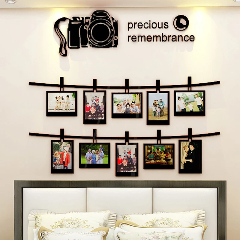 

Slr 3D Camera Acrylic Wall Stickers Photos Frame Sofa Wall Art Decoration Home decor Accessories Creative Wall stickers