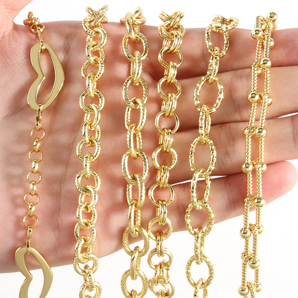

1M Gold Color Stainless Steel Oval Shape Toggle Clasp Chain for Women Bracelets Necklace Ankles Jewelry Making DIY Accessories