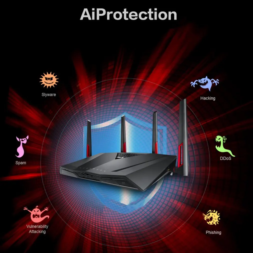 ASUS RT-AC88U двухдиапазонный гигабитный беспроводной маршрутизатор с 4 внешними антеннами высокоскоростной двойной USB Wifi усилитель сигнала