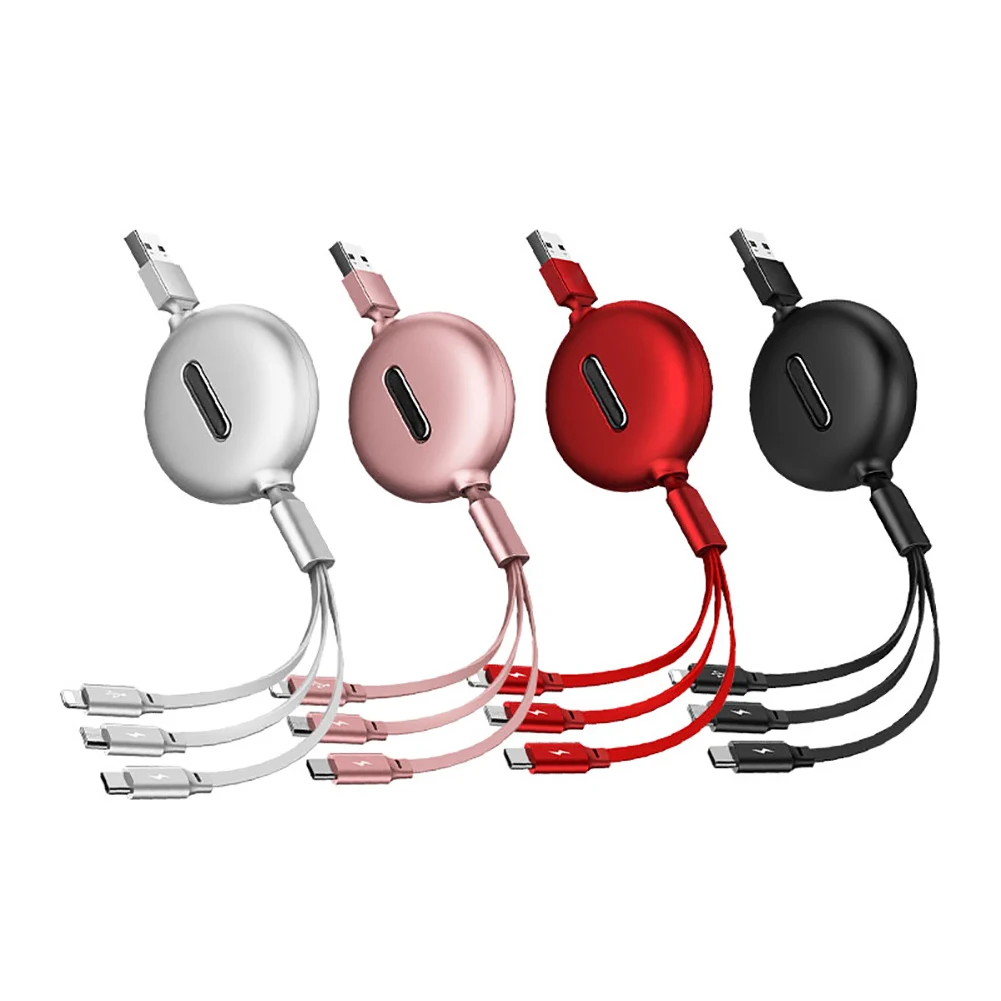 3 в 1 usb type C Micro USB кабель для IP type-c Android зарядный кабель 120 см 3 А Быстрая зарядка USB C кабель удобный практичный