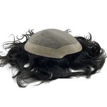 На заказ моно кружева вокруг NPU основа для бритвы для мужчин волос системы Мужской индийский мужской парик