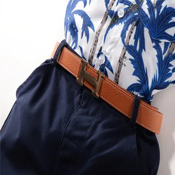 Lioraitiin 3Pcs 1-6Y Infant Baby Boy Summer Outfit Set Hawaiian Short Sleeve Button Down Shirt+Short Pants+Waistband Casual Suit 3