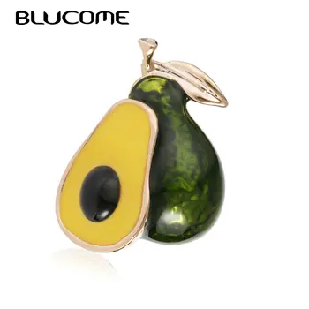 

Blucome Fashion Avocado Enamel Brooch Pins For Women Girls Sweater Bag Lapel Badge Jewelry Party Gifts Cartoon Fruit Brooches
