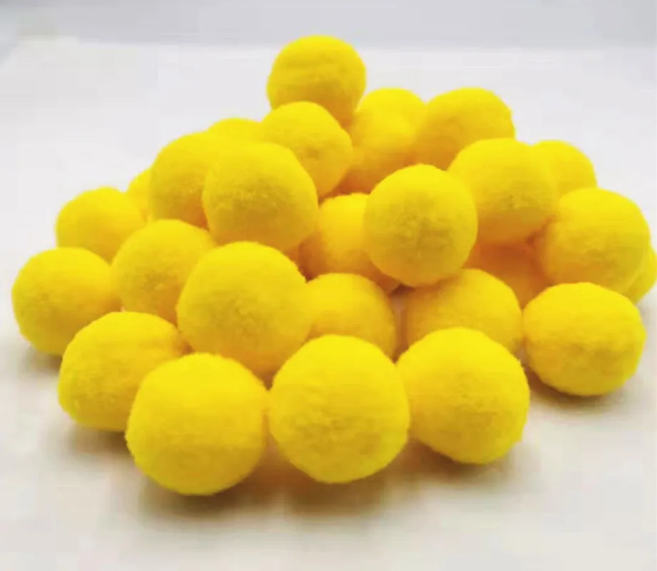 30mm-Yellow-10pcs 30 мм пушистые мягкие помпоны шар ручной работы детские игрушки Рождество Свадьба украшение дома DIY товары для шитья и рукоделия - Цвет: 30mm-Yellow-10pcs